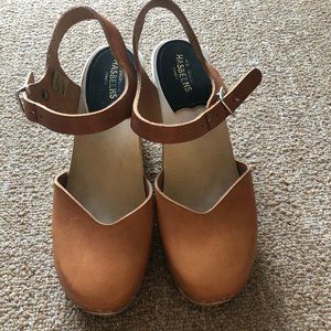 Swedish Hasbeens Covered High Clog in Natural - 36